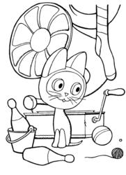 Раскраска котенок по  имени Гав 16